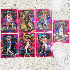 NBA PINK ICE PRIZM CARDS 7 CARD LOT BEN SIMMONS HAKEEM OLAJUWON COBY WHITE +more